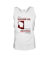 WISCONSIN GIRL LIVING IN ARIZONA WORLD Unisex Tank thumbnail