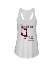WISCONSIN GIRL LIVING IN ARIZONA WORLD Ladies Flowy Tank thumbnail