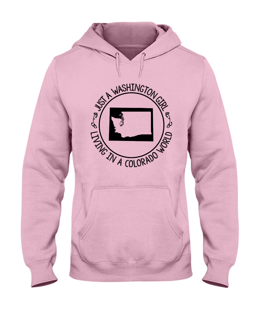 WASHINGTON GIRL LIVING IN COLORADO WORLD Hooded Sweatshirt