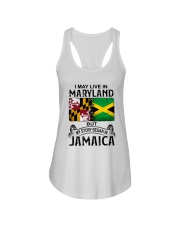 LIVE IN MARYLAND BEGAN IN JAMAICA Ladies Flowy Tank tile