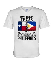 LIVE IN TEXAS BEGAN IN PHILIPPINES V-Neck T-Shirt thumbnail