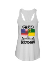 LIVE IN AMERICA BEGAN IN SASKATCHEWAN ROOT Ladies Flowy Tank thumbnail