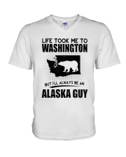 ALASKA GUY LIFE TOOK TO WASHINGTON V-Neck T-Shirt thumbnail