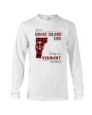RHODE ISLAND GIRL LIVING IN VERMONT WORLD Long Sleeve Tee tile