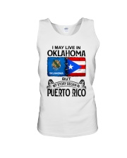 LIVE IN OKLAHOMA BEGAN IN PUERTO RICO Unisex Tank tile