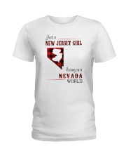 JERSEY GIRL LIVING IN NEVADA WORLD Ladies T-Shirt tile