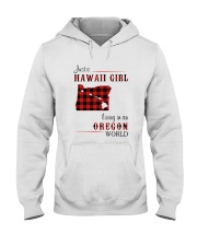 HAWAII GIRL LIVING IN OREGON WORLD Hooded Sweatshirt thumbnail
