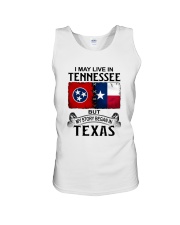 LIVE IN TENNESSEE BEGAN IN TEXAS Unisex Tank thumbnail