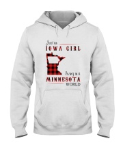 IOWA GIRL LIVING IN MINNESOTA WORLD Hooded Sweatshirt thumbnail