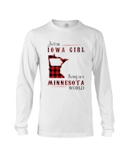 IOWA GIRL LIVING IN MINNESOTA WORLD Long Sleeve Tee thumbnail
