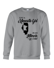 JUST A MINNESOTA GIRL IN AN ILLINOIS WORLD Crewneck Sweatshirt thumbnail