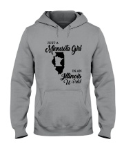JUST A MINNESOTA GIRL IN AN ILLINOIS WORLD Hooded Sweatshirt tile