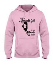 JUST A MINNESOTA GIRL IN AN ILLINOIS WORLD Hooded Sweatshirt front