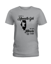 JUST A MINNESOTA GIRL IN AN ILLINOIS WORLD Ladies T-Shirt thumbnail