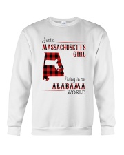 MASSACHUSETTS GIRL LIVING IN ALABAMA WORLD Crewneck Sweatshirt tile