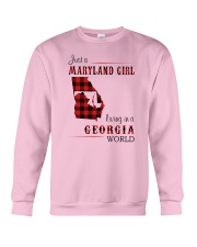 MARYLAND GIRL LIVING IN GEORGIA WORLD Crewneck Sweatshirt tile