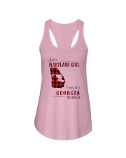 MARYLAND GIRL LIVING IN GEORGIA WORLD Ladies Flowy Tank tile