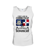 LIVE IN CONNECTICUT BEGAN IN DOMINICAN Unisex Tank tile