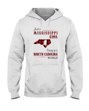 MISSISSIPPI GIRL LIVING IN NORTH CAROLINA WORLD Hooded Sweatshirt tile