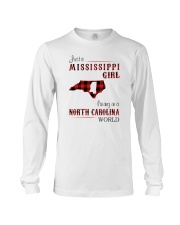 MISSISSIPPI GIRL LIVING IN NORTH CAROLINA WORLD Long Sleeve Tee tile