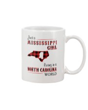 MISSISSIPPI GIRL LIVING IN NORTH CAROLINA WORLD Mug tile