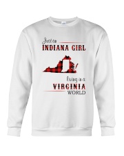 INDIANA GIRL LIVING IN VIRGINIA WORLD Crewneck Sweatshirt thumbnail