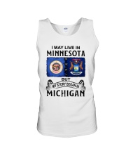 LIVE IN MINNESOTA BEGAN IN MICHIGAN Unisex Tank tile