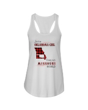 OKLAHOMA GIRL LIVING IN MISSOURI WORLD Ladies Flowy Tank tile