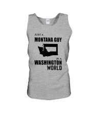 JUST A MONTANA GUY IN A WASHINGTON WORLD Unisex Tank thumbnail