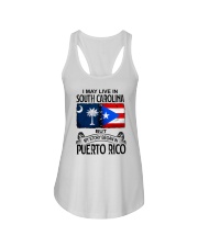 LIVE IN SOUTH CAROLINA BEGAN IN PUERTO RICO Ladies Flowy Tank tile
