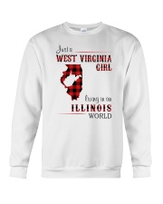 WEST VIRGINIA GIRL LIVING IN ILLINOIS WORLD Crewneck Sweatshirt thumbnail