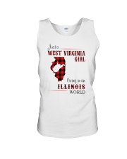 WEST VIRGINIA GIRL LIVING IN ILLINOIS WORLD Unisex Tank thumbnail