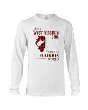 WEST VIRGINIA GIRL LIVING IN ILLINOIS WORLD Long Sleeve Tee thumbnail