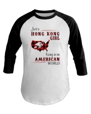HONG KONG GIRL LIVING IN AMERICAN WORLD Baseball Tee tile