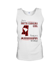 SOUTH CAROLINA GIRL LIVING IN MISSISSIPPI WORLD Unisex Tank thumbnail
