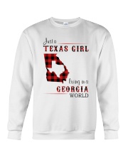 TEXAS GIRL LIVING IN GEORGIA WORLD Crewneck Sweatshirt thumbnail