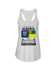 LIVE IN ALBERTA BEGAN IN SASKATCHEWAN ROOT WOMEN Ladies Flowy Tank thumbnail