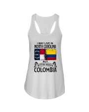 LIVE IN NORTH CAROLINA BEGAN IN COLOMBIA Ladies Flowy Tank tile