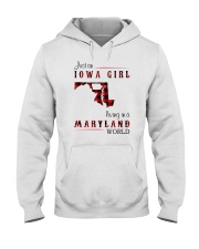 IOWA GIRL LIVING IN MARYLAND WORLD Hooded Sweatshirt thumbnail