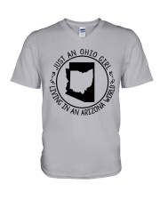 OHIO GIRL LIVING IN ARIZONA WORLD V-Neck T-Shirt thumbnail