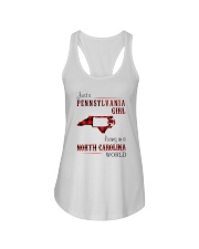 PENNSYLVANIA GIRL LIVING IN NORTH CAROLINA WORLD Ladies Flowy Tank thumbnail