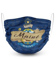 Maine Flag Symbols 2 Layer Face Mask - Single front