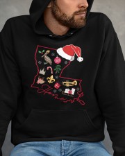 Louisiana Map Outline Christmas Hooded Sweatshirt apparel-hooded-sweatshirt-lifestyle-front-159