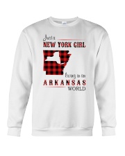NEW YORK GIRL LIVING IN ARKANSAS WORLD Crewneck Sweatshirt thumbnail