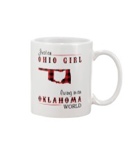 OHIO GIRL LIVING IN OKLAHOMA WORLD Mug tile