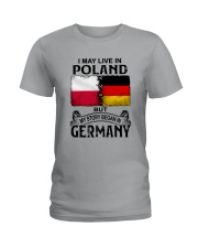 LIVE IN POLAND BEGAN IN GERMANY Ladies T-Shirt thumbnail
