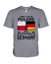 LIVE IN POLAND BEGAN IN GERMANY V-Neck T-Shirt thumbnail