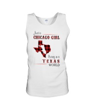 CHICAGO GIRL LIVING IN TEXAS WORLD Unisex Tank thumbnail