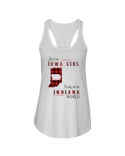 IOWA GIRL LIVING IN INDIANA WORLD Ladies Flowy Tank thumbnail