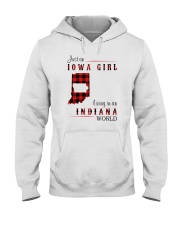 IOWA GIRL LIVING IN INDIANA WORLD Hooded Sweatshirt thumbnail